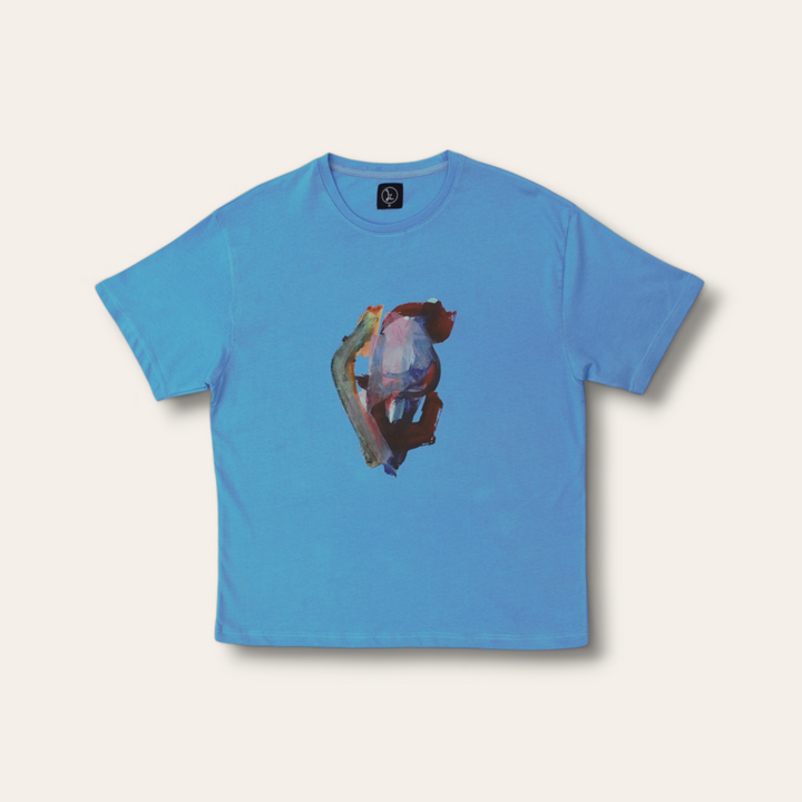 Blue Baggy Abstract T-Shirt