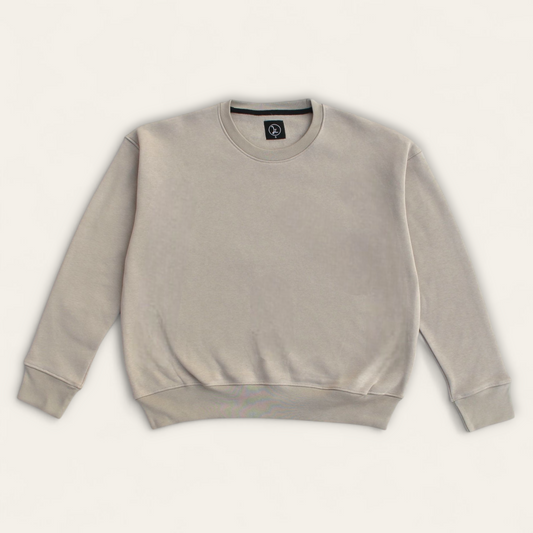 Oversized Basic Sweatshirt - Beige