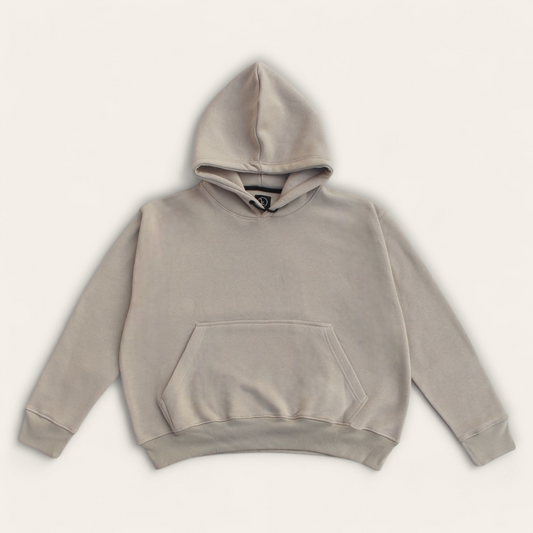 Oversized Basic Hoodie - Beige