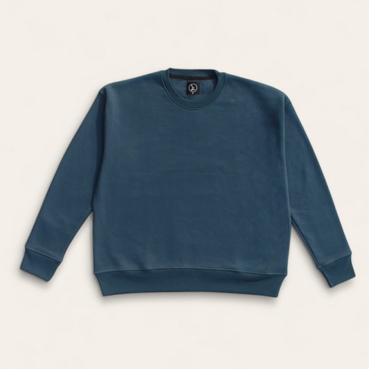 Oversized Basic Sweatshirt - Teal Blue