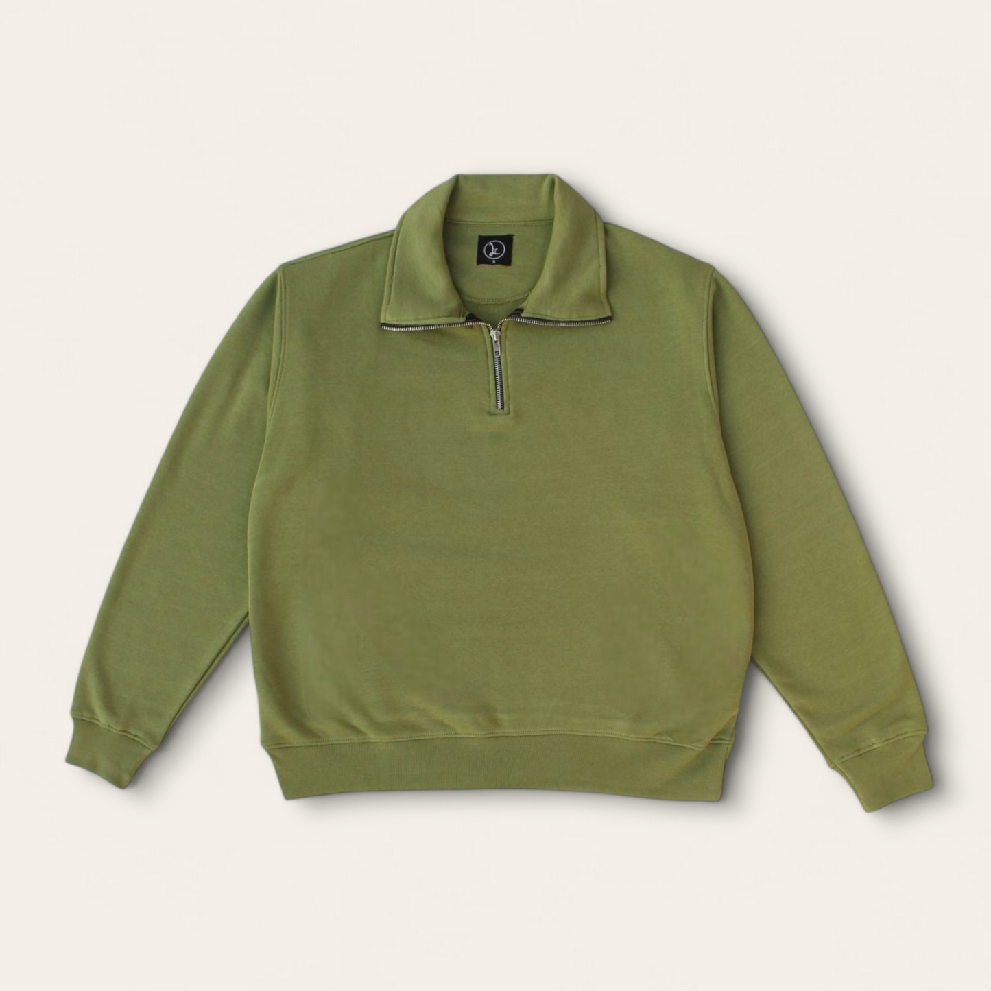 Oversized Basic Quarter Zip - Sage Green