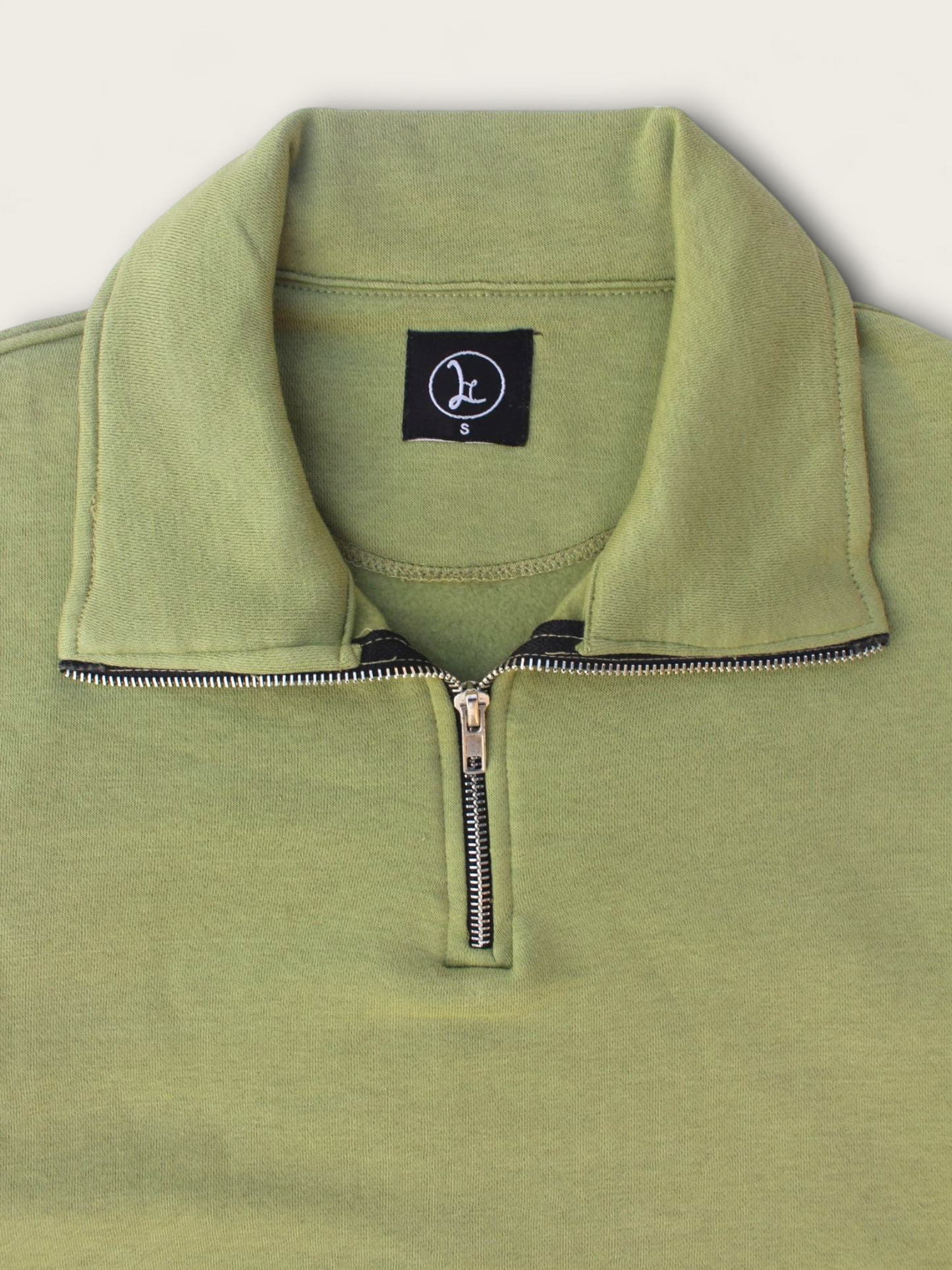 Oversized Basic Quarter Zip - Sage Green